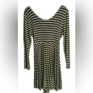 Charlotte Russe Striped Olive Green Dress